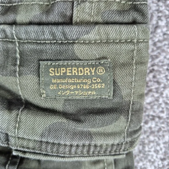 Superdry Cargo Trousers Mens 34x32 Green Camo Pants Utility Military Combat - Picture 2 of 10